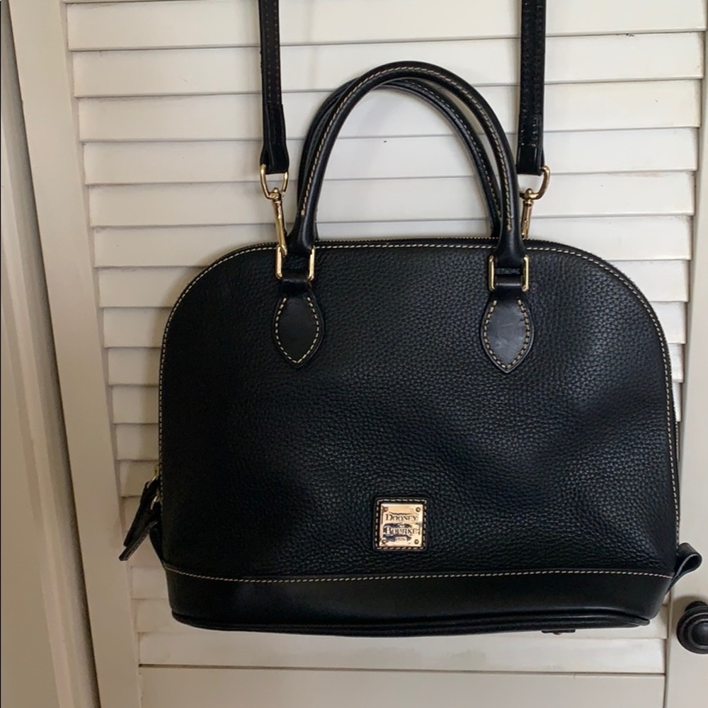 Dooney and Bourke Pebble Grain Zip Zip Satchel BLK